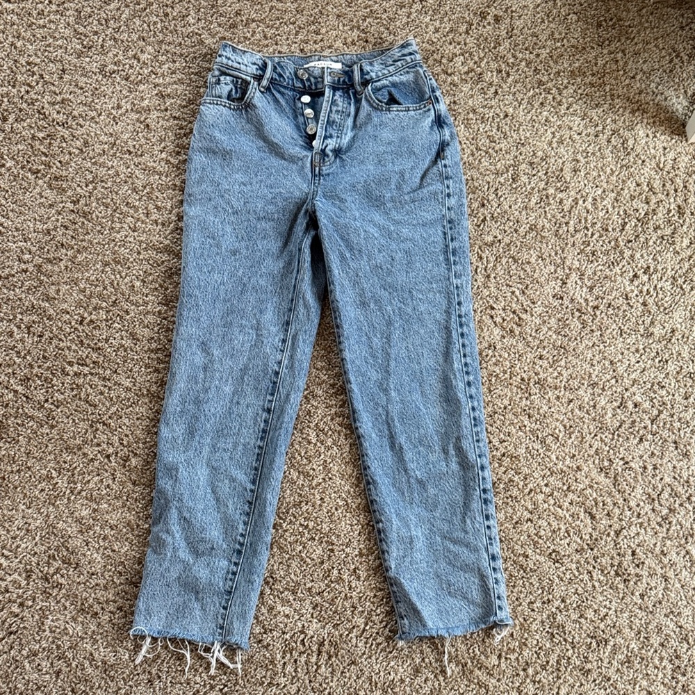 PacSun High Rise Light Blue Straight Leg Button Fly Jeans